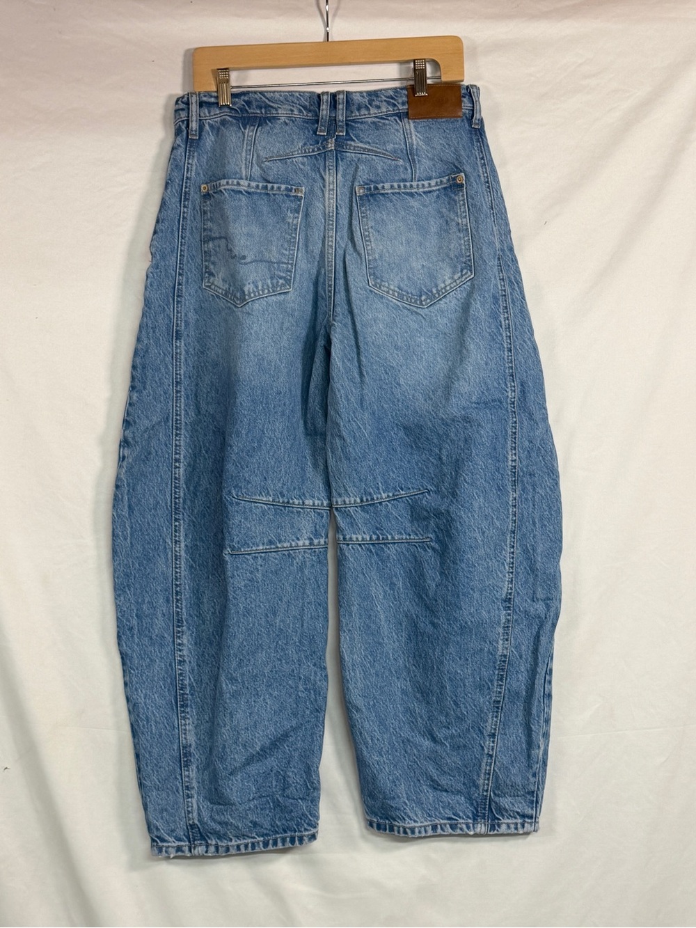 We The Free Light Blue Wide-Leg Denim Jeans with Knee Seams - Picture 5 of 9